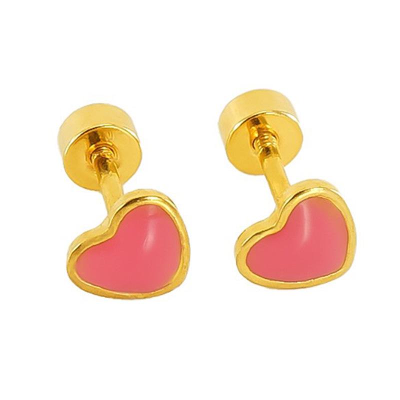 Fashion Stainless Steel New Love Stud Earrings Wind Simple Versatile Titanium Steel Earrings Women's Stud Earrings