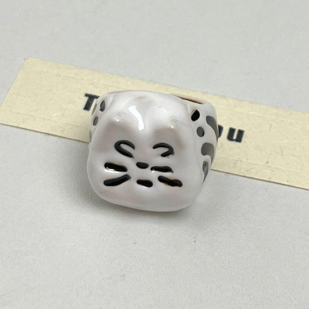 Korean Style Painting Ring Geometric Chunky Enamel Ring Personality Drip Oil Cat Ring  Men