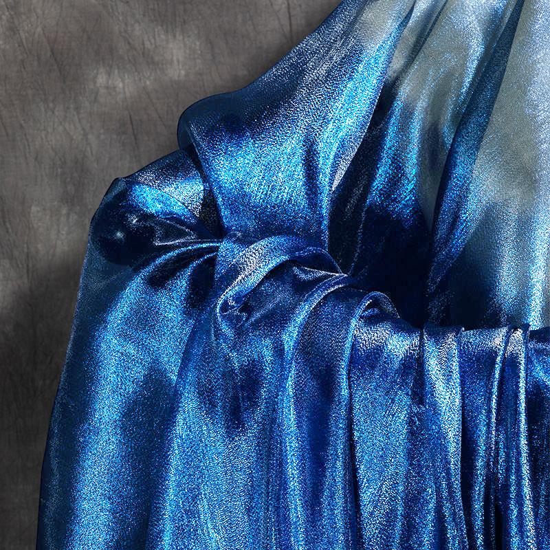 1M Laser Farbverlauf Organza Stoff Weicher Netz Organza Designerstoff Für DIY Kleid Bühne Bekleidung Hintergrund Shooting Cosplay