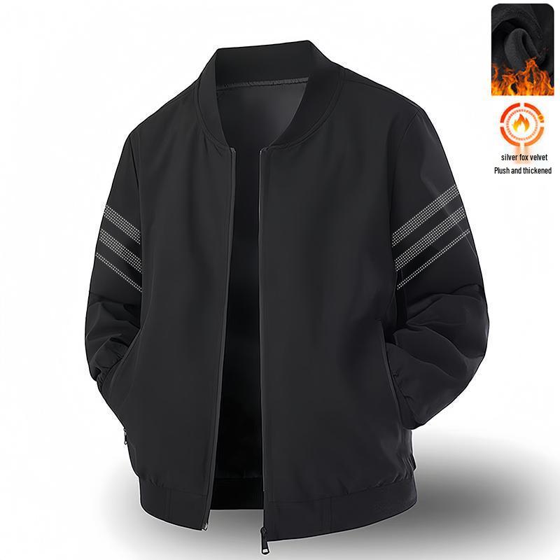 Męska bluza z kapturem na pluszowym podbiciu, z kołnierzem stojącym - Jesień/Zima, Przyjazna dla skóry, Codzienna, Wygodna, Modna.