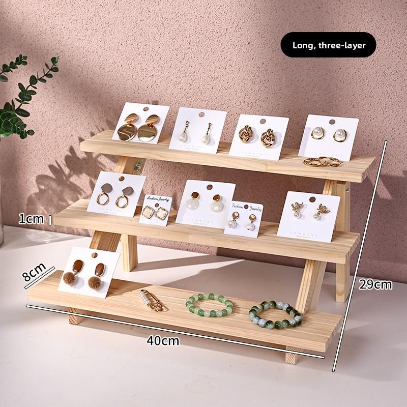 Display Stand Solid Wood Earrings Display Rack Jewelry Rack Figure Doll Stall Cardboard Jewelry Rack