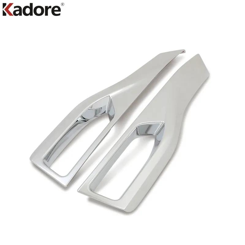 For Nissan Leaf 2017 2018  Chrome Front Fog Light Lamp Cover Trim Foglight Molding Garnish Bezel Trims Car Accessories