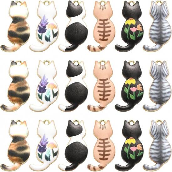 KitBeads 40pcs Enamel Rabbit Charms Mixed Styles Easter Bunny Charms Flower Printed Animal Bunny Rabbit Charms for Jewelry Making Bulk