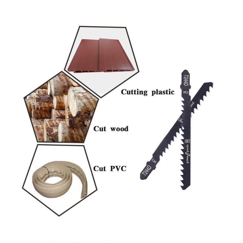 5Pcs/1 Set Upgraded T244D 4mm Hardwood Curve Jig Saw Blades High Carbon Steel for Curve Cutting