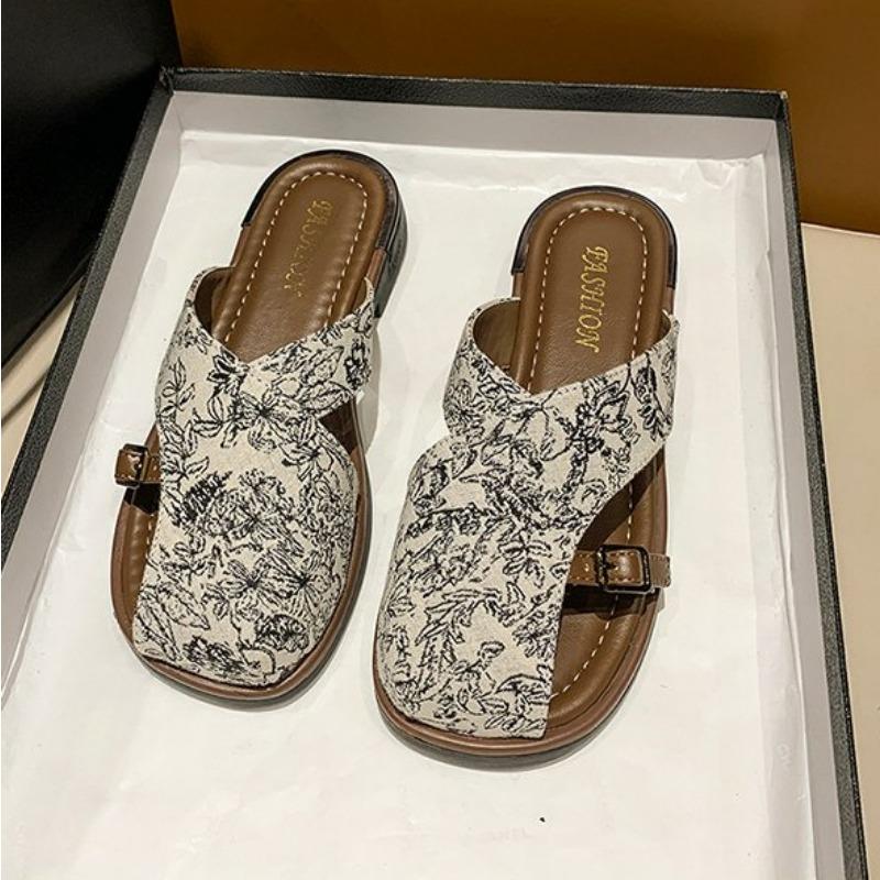 Półkapcie Damskie Letnie Do Noszenia na Zewnątrz Moda Nowe Grube Podeszwy Nowe Chińskie Sandały Ażurowe