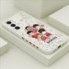 Cartoon Colorful Pattern Printing Phone Case Square Liquid Silicone TPU Full Cover Camera Shockproof Protection Cover for Samsung Infinix Tecno