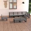 Vidaxl 8-Cz. Garden Lounge Furniture Set, Grey, Pine