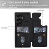 Crossbody Phone Case for Samsung Galaxy Z Fold 7 Fold 6 5 4 Flower Design Card Slot Flip Wallet Holder Hand Strap Leather Cover