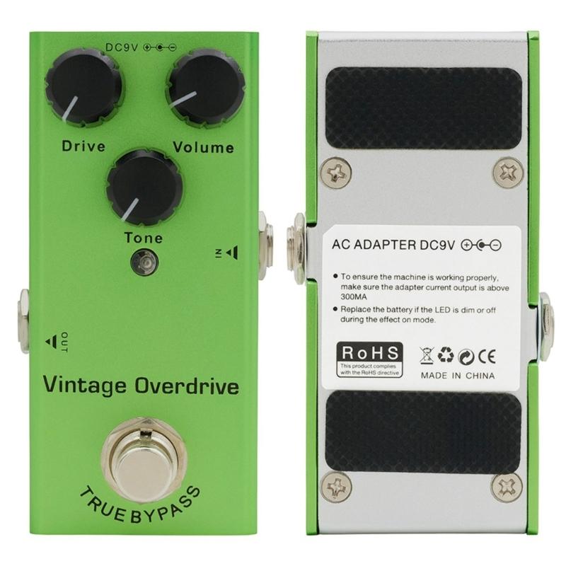 Mini-Eintyp DC9V Overdrive Pedal Geräuscharmes Gitarreneffektpedal Reines Signal, Solide Qualität, Leicht zu tragen