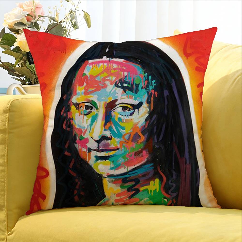 Mona Lisa Funny Meme World Various Sizes Square Pillow Case For Car Home Bedchamber Decor