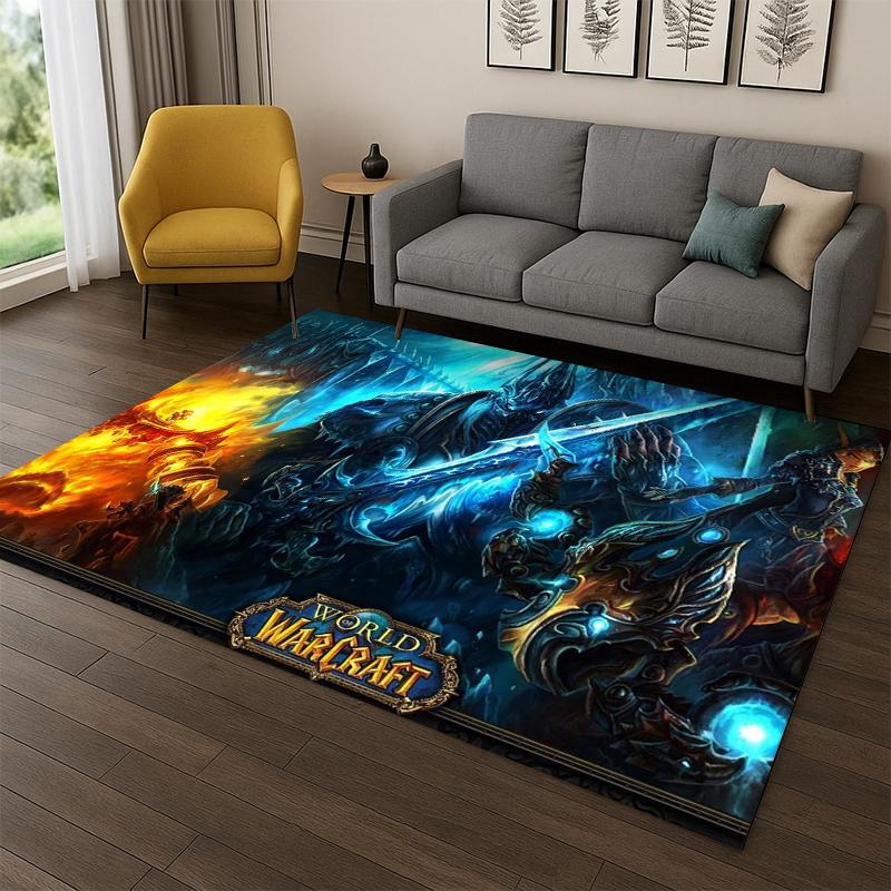 Demon Hunter Arthas World of Warcraft WOW Game Carpet Rug for Bedroom Living Room Sofa Doormat Home Decor,Area Rug Non-slip