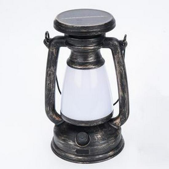 Rechargeable Retro Solar Kerosene Lamp: Portable Lantern for Camping, Outdoor Ambiance, and Stepless Dimming Simulation