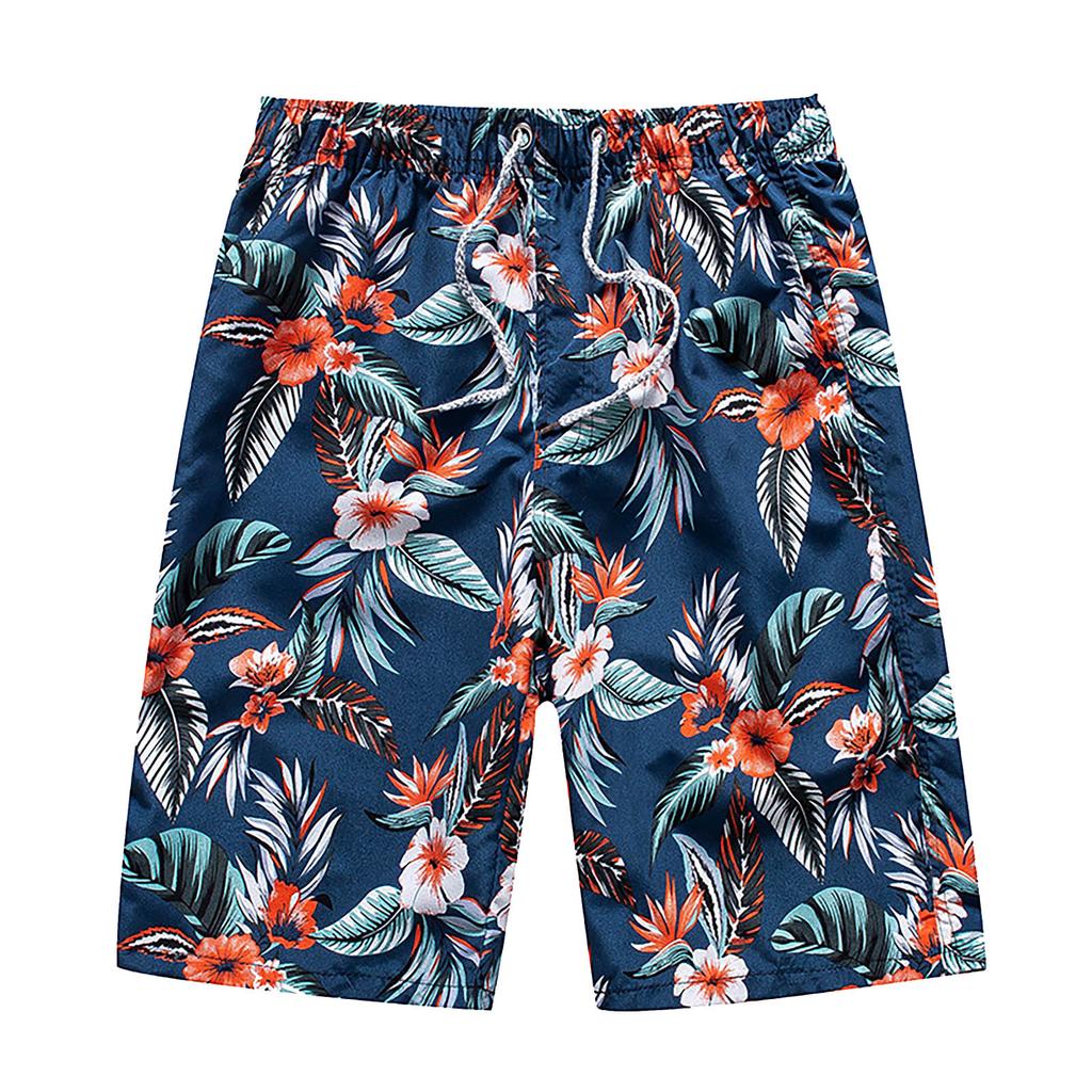 Men's Swim Trunks Quick Dry Beach Surfing Running Swimming Drawstring Shorts