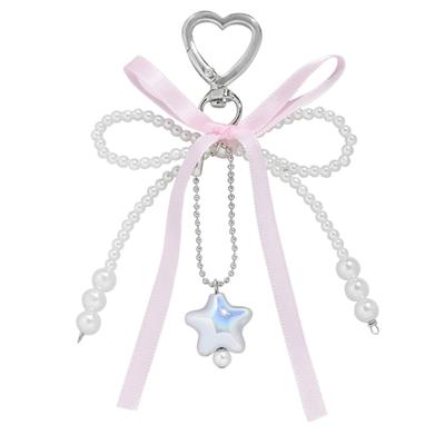 Stylish Love Heart Pendant Bowknot Keychain Accessory Stylish Key Holder for Women Sturdy Alloy Car Key Pendant