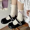 1/3 Purple Floral Socks Children's Middle Socks Autumn Cute White Bow Middle Socks Sweet Retro Lace Socks