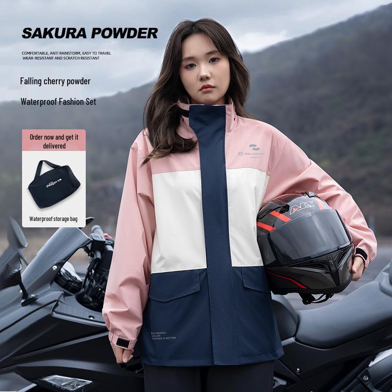 

Светоотражающий водонепроницаемый дождевик с дождевыми брюками, готовый для мотоциклистов, утолщенный для езды и рыбалки XL