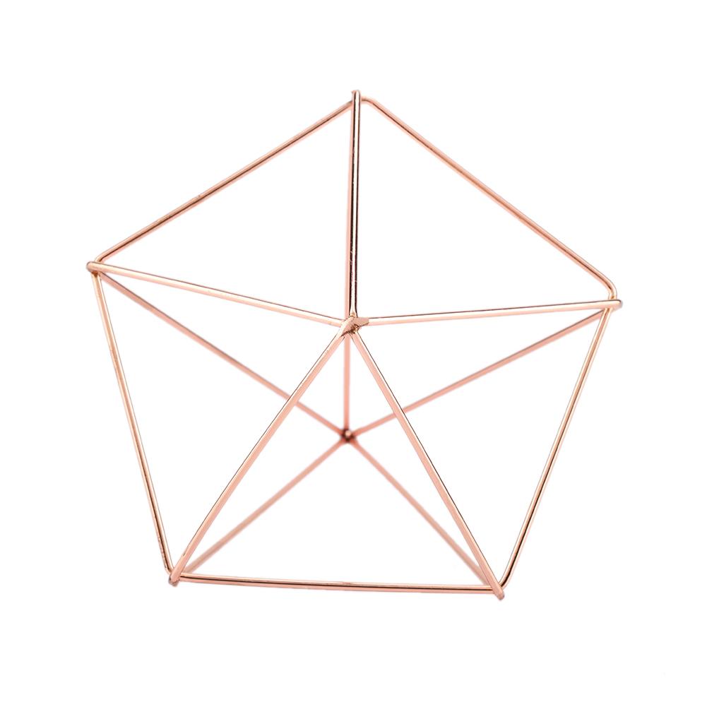 Freistehender Hängender Geometrischer Pflanzenständer Blumenampel Moos Farn Pflanzendekor (Roségold)