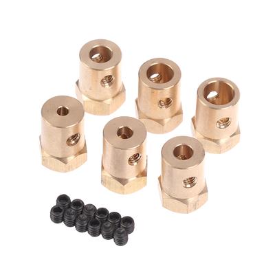 1 Stuk Wiel Hex Koppeling Koppelaar Met Schroeven Messing Bus Adapter Band Connector 3/4/5/6/7/8Mm Voor Rc Boot Auto Reserveonderdelen