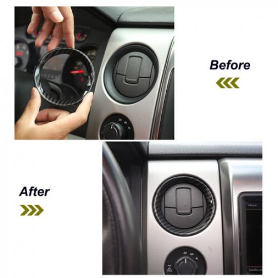 2009-2014 Ford F150 4PCS AC Air Vent Outlet Cover Bezels Frame Trim for Ford F150 Carbon Fiber | 4PCS | Right | 1 Year Manufacturer Warranty
