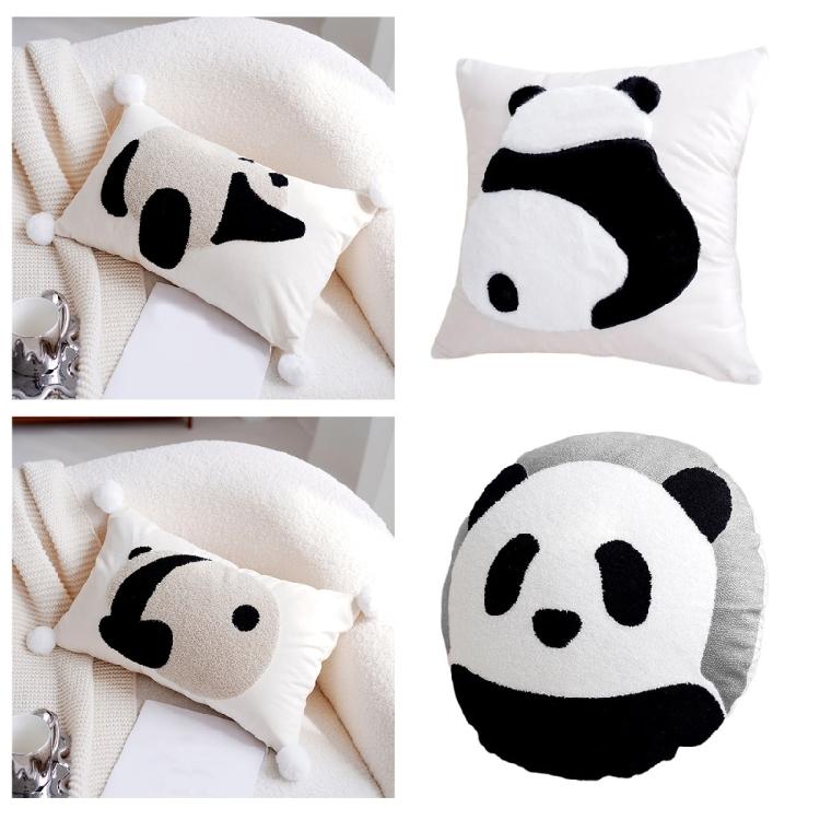Cuddly Panda Pillow Case for Bedroom or Living Room Comfortable Sofa Pillowcase Removable Washable Cushion Cover