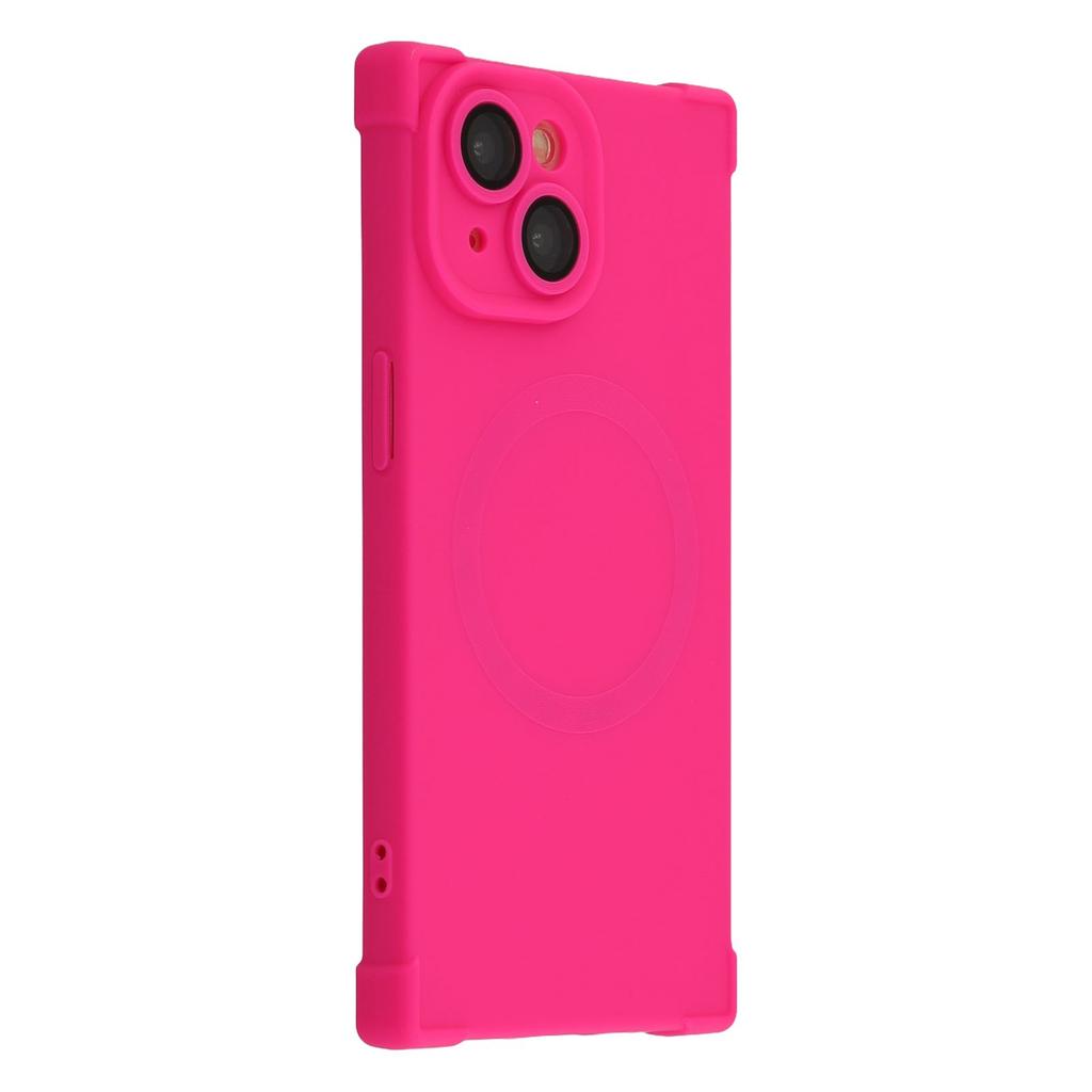 For iPhone 15 Case Compatible with MagSafe Straight Edge TPU Phone Cover with Camera Lens Protector