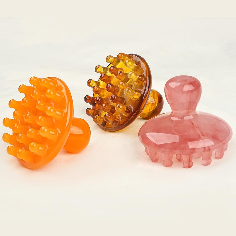 Sandalwood Disc Wooden Massage Scalp Wide Tooth Scalp Comb Round Tip Scalp Tool Handheld Wet Dry Hair Massage Comb Acupoint