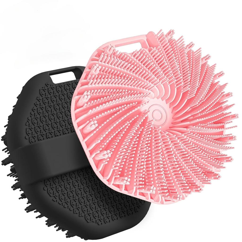 Bath Soft Silicone Back Brush Bath Shower Sponge Scrubbing Brush with Handle Exfoliating Scrub Skin Massager Exfoliating Brushes
