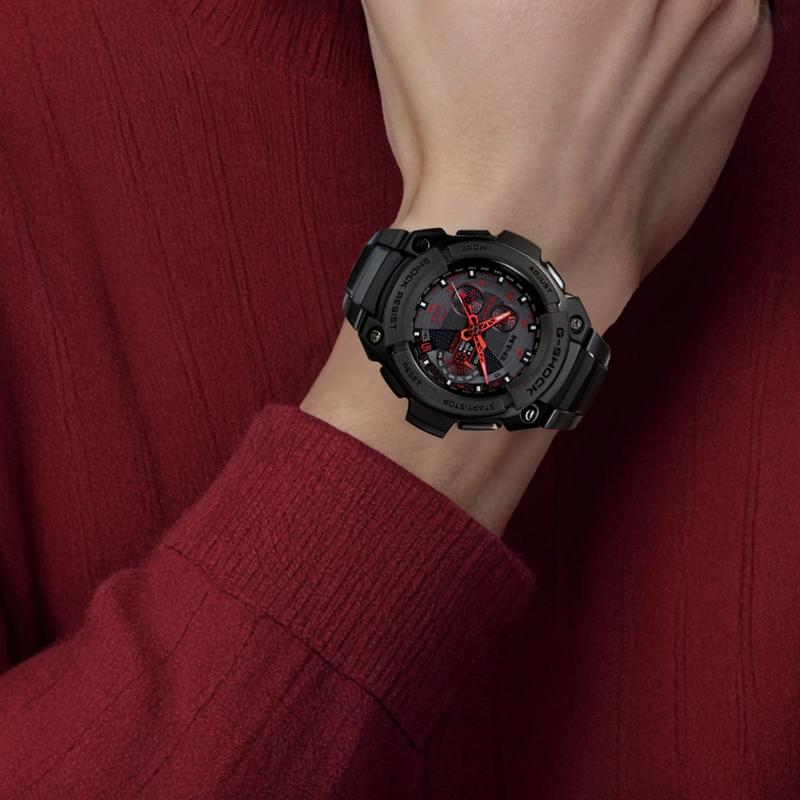 Casio G-SHOCK 200 Meters Waterproof Quartz Movement Steel Strap Japanese and Korean Watch Men's Watch Black Dial MTG-1100B-1A