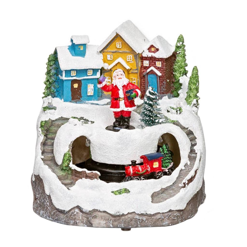 Neuer Musikzug wird Weihnachtsschmuck aus Kunstharz, Dekorationen, Weihnachtsgeschenke, leuchtende Häuser