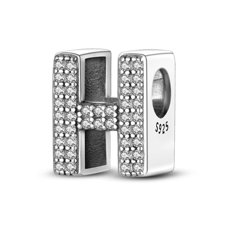 S925 Silver Color Dazzling Alphabet 26 Letters Charms Fit Original Pan Bracelets Pendant DIY Fine Jewelry Making Birthday Gifts