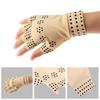 Compression Gloves 1 Pair Arthritis Half Finger Moisture Wicking Magnet Inlay Non-slip Effective Fitness Joint Pain Relief Stress Care Brace Hand for