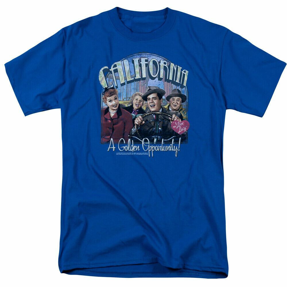 I Love Lucy Golden Opportunity Logo T Shirt Mens Licensed Classic TV Royal Blue XXXL