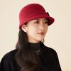 Autumn and Winter Basin Hat Retro Hepburn Style Bow Bucket Hat Ladies Elegant Woolen Fashion Basin Hat