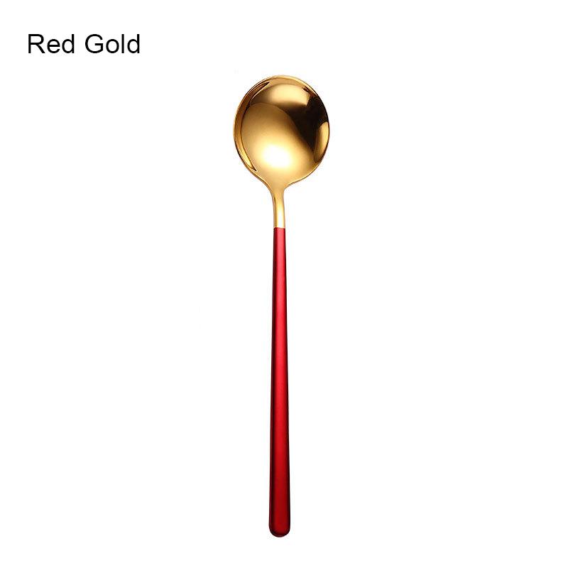 Korean Spoon Stainless Steel Exquisite Long Handle Spoon Soup Kitchenware Dessert Spoon Kitchen Tableware Akcesoria Kuchenne