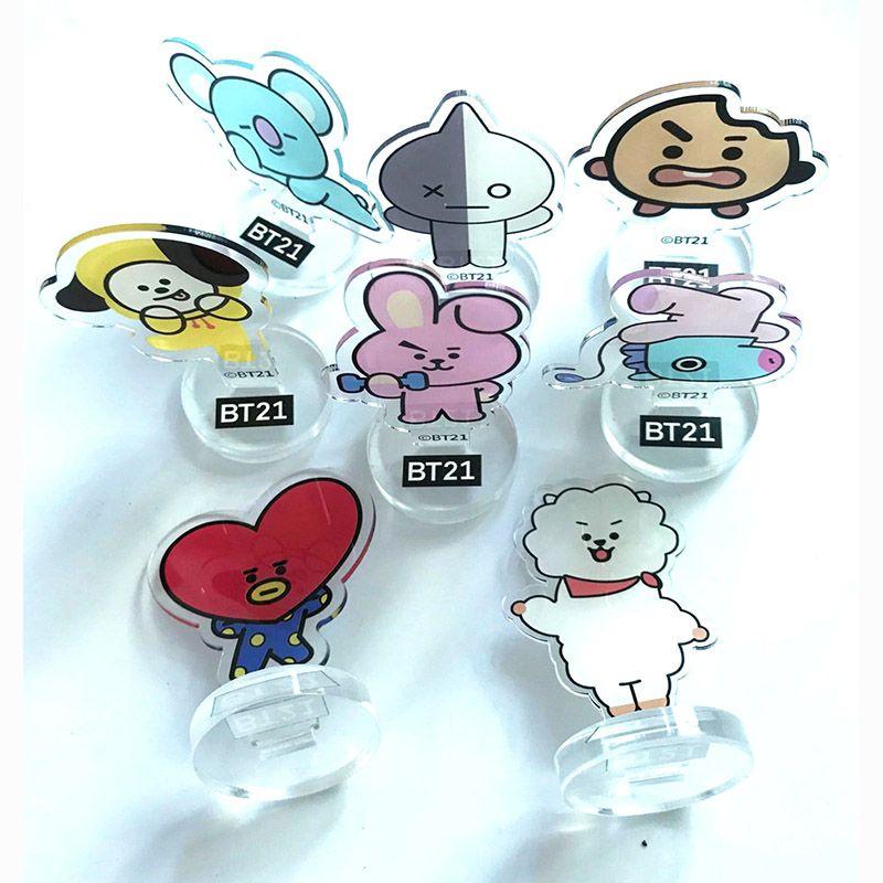 Kpop Bts Bt21 Cute Standee Action Figure Doll Van Acrylic Standing Decor Table