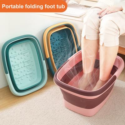 13L/15L Foot Bath Bucket with Portable Handle Convenient Foldable Foot Soaking Tub for Home Bathroom