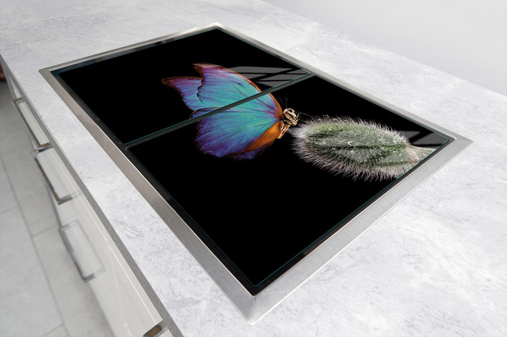 SZKLANA PŁYTA OCHRONNA DO KUCHNI 2x35x52 MOTYL