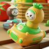 Kids'Toy 18Month Cartoon Fruit Doll Press Toy Car,4pcs Activity Toy Car Set Hand Eye Coordination, Durable Material, Indoor And Outdoor Toy Car.