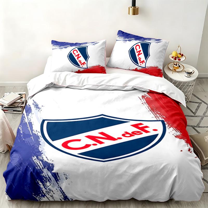 Club Nacional Football 3pc Set Perfect for Bedroom Use Comfortable Bedding Set Includes a Duvet Cover and Two Pillowcases Ideal Birthday or Christmas