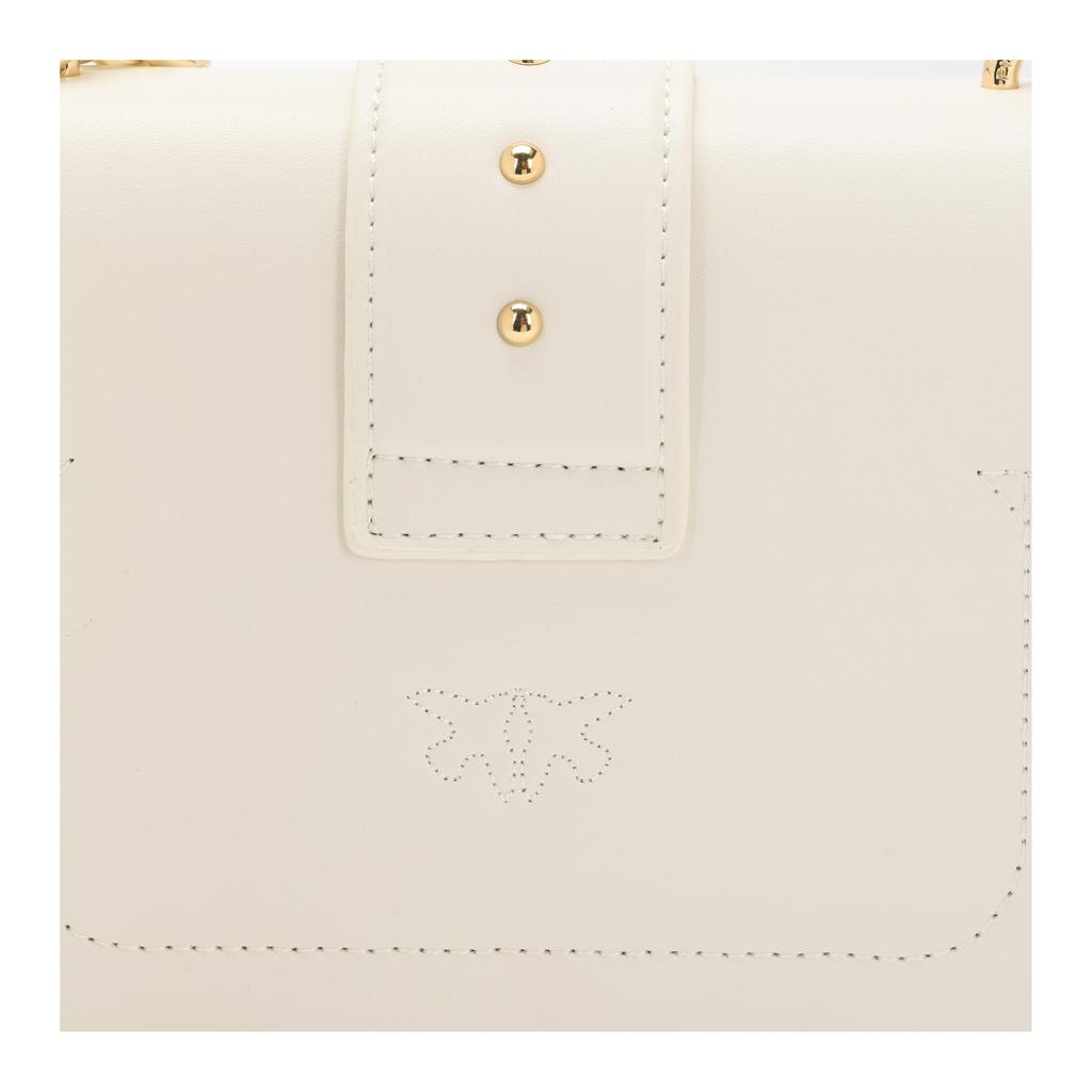 New PINKO Cow Leather Bird Bag Crossbody Shoulder Bag Mini Women's White 1P21R4-Y5FF-I09