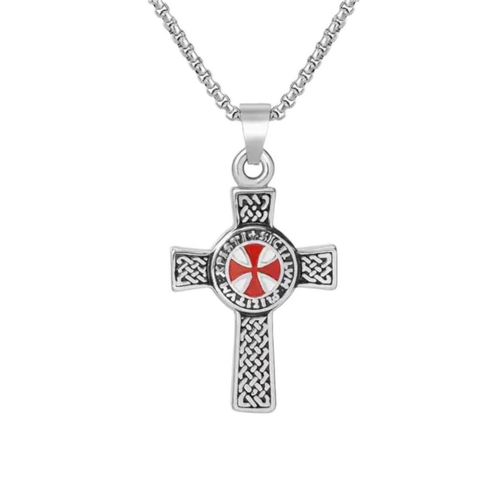 Templar Double-Sided Cross Necklace: Trendy European and American Style