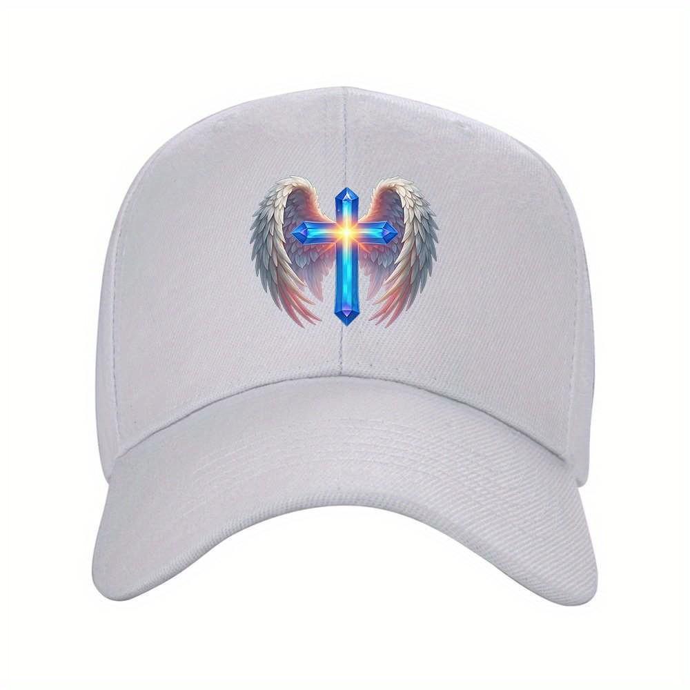 Crystal Cross And Wings Baseball Cap Unisex Adjustable Outdoor Golf Hat