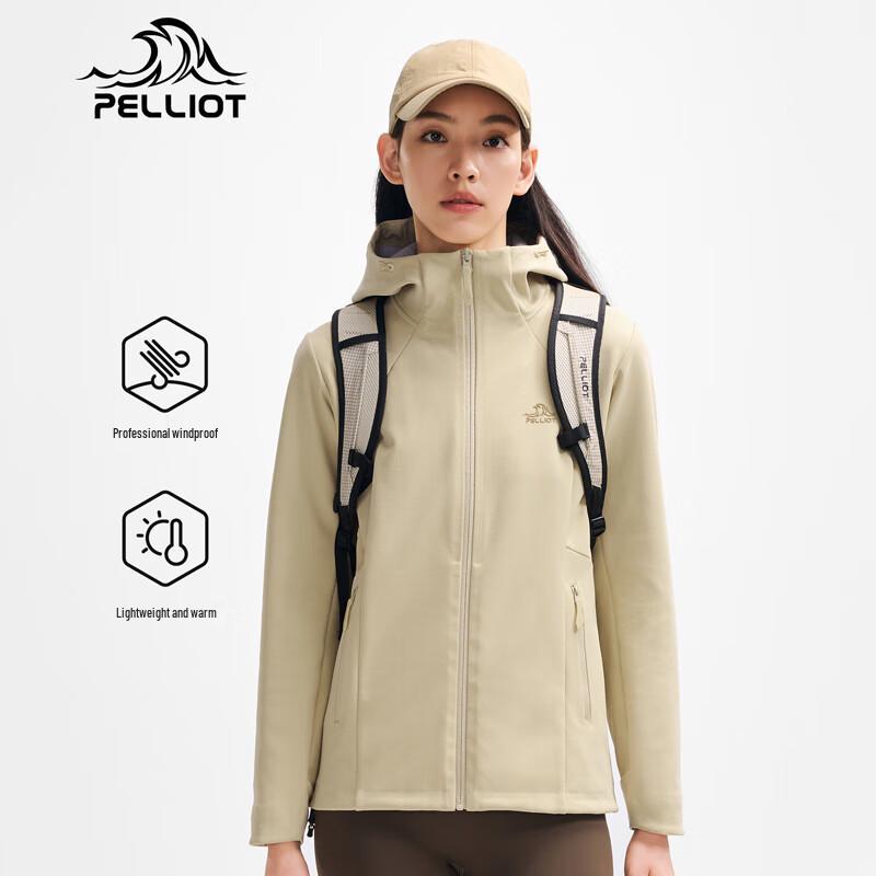 Pelliot Women's Outdoor Windproof Warm Hooded Softshell Jacket