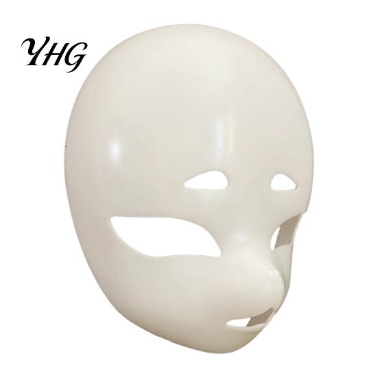 Halloween Party Mask DIY Blank Fox Mask, White Furry Head Base Unpainted Animal Anime Style Costume Fursuit Accessory for Masquerade Cosplay Therian