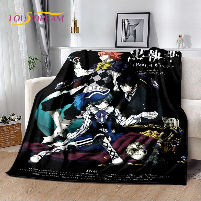 Cartoon Black Butler Anime 3D deka, měkká deka pro domácí ložnici pohovka pohovka piknik cestovní kancelářská přikrývka deka pro děti