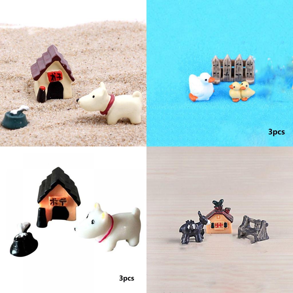 Adorable Cow Pig Dog Resin Ornaments For Miniature Garden And Home Decor