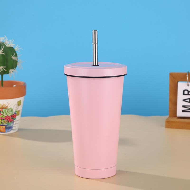 

750ml Stainless Steel Coffee Thermos Cup with Black Rim Lid 500ml