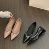 Rhinestone Pointed Shallow Mouth Shoes Women's Shoes Increase Height In Spring Commuting Shoes