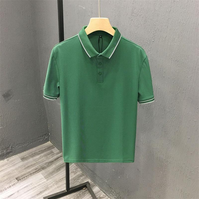 

Contrast Trim Short Sleeve Polo Shirt Casual Business Golf Shirt 5XL зелений