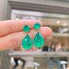 2021 Trend 925 Sterling Silver Paraiba Tourmaline Emerald Gemstone Big Drop Earrings for Women Cocktail Party Fine Jewelry Giift